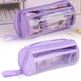 thumbnail image 1 of HandyHome 1pc Clear Cylinder Pencil Case, Large Pencil Pouch with Handle, Wide-Mouth Pencil Bag with Multi Pockets, Easy to Access, Organized Storage, Multi Purpose Stationery Organizer, Purple, 1 of 9