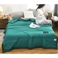 thumbnail image 1 of HandyHome 1pc Summer Cold Blanket for Sleeping, Ice Blankets for Hot Sleepers & Night Sweats, Lightweight Cold Throw for Couch Bed, Rest Cooling Comforter, Washable Summer Bedding, 78.7×90.5In, Green, 1 of 7