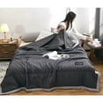 thumbnail image 1 of HandyHome 1pc Summer Ice Blanket for Hot Sleepers, Summer Comforter Cooling Bed Sheet Cooling Blanket for Siesta Night Sweats, All Season Use Summer Bedding, Washed Cotton Fabric, 39.3×55.1In, Gray, 1 of 7