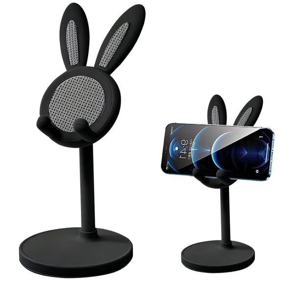 HandyHome Cute Bunny Ear Cell Phone Stand, Adjustable Height Desktop Phone Holder, Stable Desk Phone Mount Compatible with Smartphones and Tablets, Cute Phone Stand for Desk, Home and Learning Use