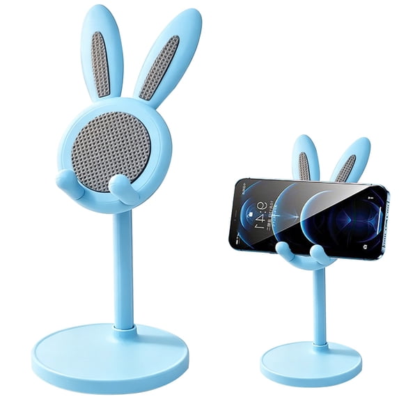 HandyHome Cute Bunny Ear Cell Phone Stand, Adjustable Height Desktop Phone Holder, Stable Desk Phone Mount Compatible with Smartphones and Tablets, Cute Phone Stand for Desk, Home and Learning Use