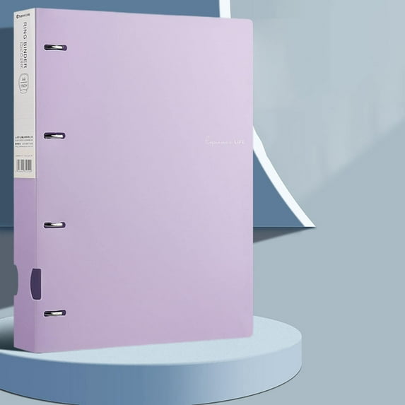 HandyHome Plastic Binder with Sleeves(Light Purple), 4 Ring Binder for A4/Letter Size, Cut-Out Design for Moisture-Proof Storage&Quick Label View, Refillable Portfolio Folder for Home School Office