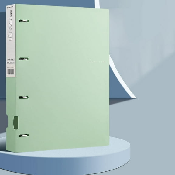 HandyHome Plastic Binder with Sleeves(Mint Green), 4 Ring Binder for A4/Letter Size, Cut-Out Design for Moisture-Proof Storage&Quick Label View, Refillable Portfolio Folder for Home School Office
