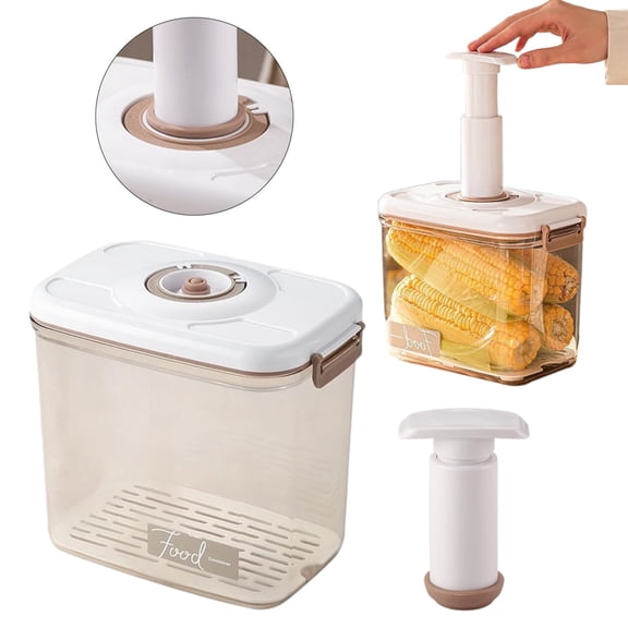 HandyHome Vacuum Food Containers with Vacuum Pump(Model A), Vacuum Sealer Containers Set Airtight Food Storage Containers, Air Tight Pantries with Lids Cereals Food Organization and Storage
