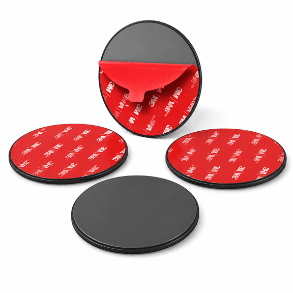 HandyJoy 4 Pack Dashboard Pad Mounting Disk, 3.2" 3M Sticky Base Plate for Suction Cup Phone Holder, GPS, Dash Cam Flexible & Heat-Resistant for Flat/Curved Surfaces