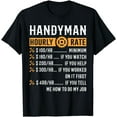thumbnail image 1 of Handyman Hourly Rate T-Shirt Funny Handyman Gifts, 1 of 3