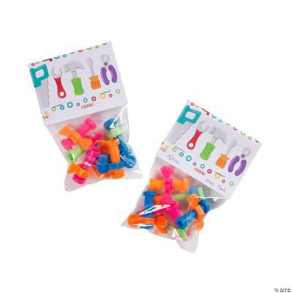 Handyman Nuts & Bolts Valentine Exchange Packs, Birthday, Toys, 12 Pieces