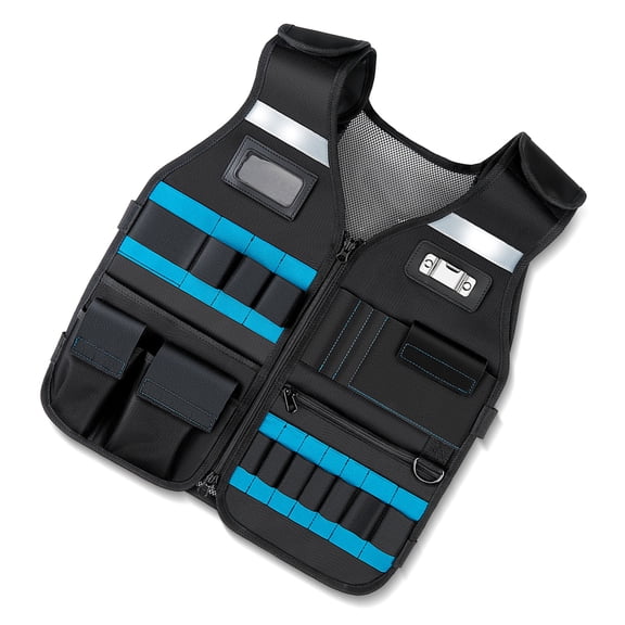 Handymen Breathable Mesh Tool Vest with Reflective Safety Features Multiple Pockets for Tool Organization Site Engineers