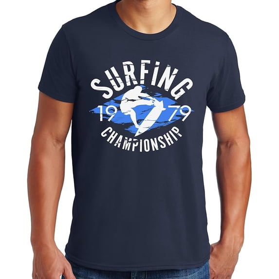 Hane's Men’s Short Sleeve Surfing Graphic T-Shirt, 4XL Navy