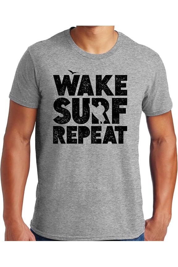 Hane's Mens Short Sleeve Surfing Graphic T-Shirt, Medium Athletic Heather