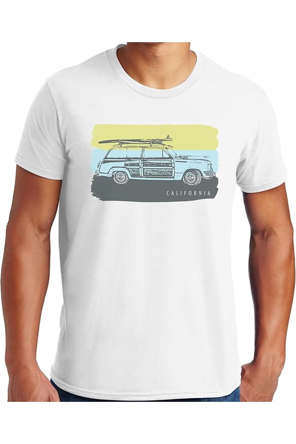 Hane's Mens Short Sleeve Surfing Graphic T-Shirt, X-Large White