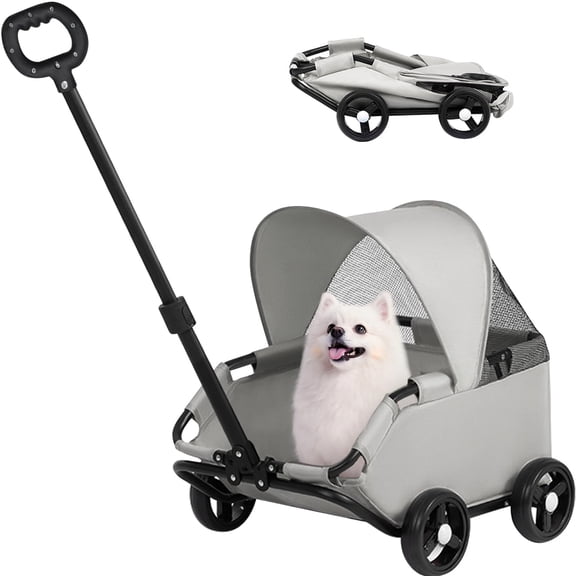BUTOMKY 4‑Wheel Dog Stroller for Small Dogs and Cats,Foldable Lightweight Pet Stroller with Sunshade Mesh Canopy,Portable Pet Carrier Jogger,Ideal for Small to Medium Pets