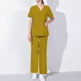 thumbnail image 1 of Hanen Basic Scrub Set for Women - Slim V-Neck Scrub Top & Multi Pocket Skinny Cargo Scrub Pants, 1 of 7