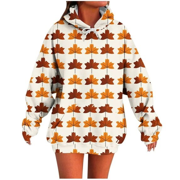 Hanen Long Sleeve Womens Tops Casual Fashion Women's Winter Long Sleeve Regular Hooded Print Comfy Tank Tops Athletic Sweatshirts for Women