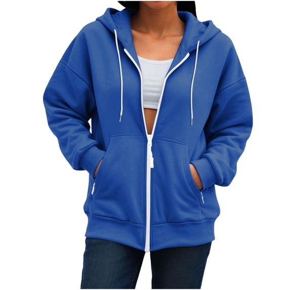 Hanen Long Sleeve Womens Tops Casual Women Sweatshirt Zip Up Hoodie Fall Fashion Long Sleeve Jackets Winter Clothing Outfits Athletic Sweatshirts for Women