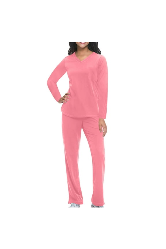 Medical Scrubs Set for Women and Men - Long Sleeve Top and Pants