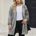 thumbnail image 1 of Hanen Plus Size Women's Zip Up Hoodies Oversized Fleece Long Tunic Sweatshirts Casual Long Sleeve Fall Hoodie Jacket Coat, 1 of 8