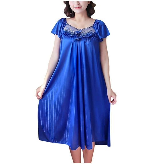 Hanen Satin Nightgowns for Women - Soft & Breathable Knee-Length Night Gowns - Adult Womens Nightgown