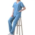thumbnail image 1 of Hanen Scrubs for Women Set Modern V Neck Scrub Top & Cargo Pants Nursing Scrubs with 6 Pockets, 1 of 6