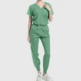 thumbnail image 1 of Hanen Scrubs for Women Set Modern V Neck Scrub Top & Cargo Pants Nursing Scrubs with 6 Pockets, 1 of 6