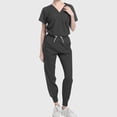 thumbnail image 1 of Hanen Scrubs for Women Set Modern V Neck Scrub Top & Cargo Pants Nursing Scrubs with 6 Pockets, 1 of 6
