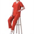thumbnail image 1 of Hanen Scrubs for Women Set Modern V Neck Scrub Top & Cargo Pants Nursing Scrubs with 6 Pockets, 1 of 1