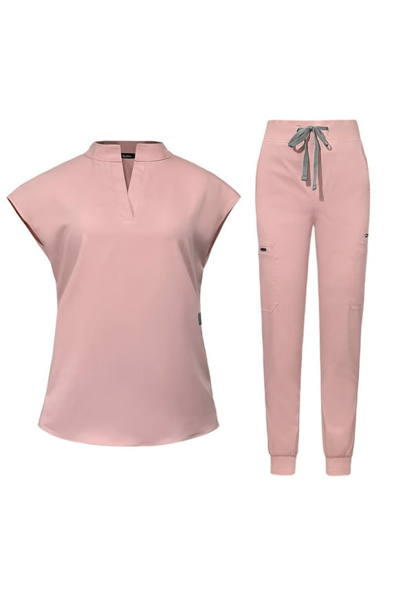 Scrubs for Women Set Top & Jogger Scrubs for Women Suit with Zipper Pocket Scrub Sets for Woman
