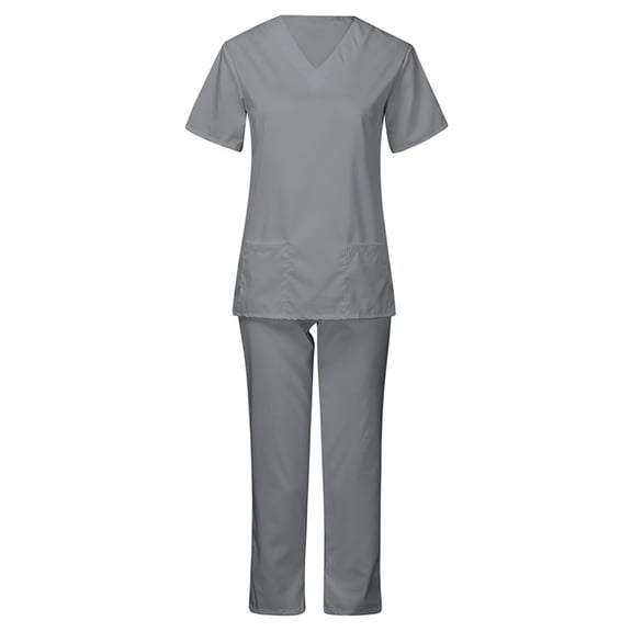 Hanen Scrubs for Women Set Top Women's Medical Scrub V-Neck with Pocket Scrub Tops and Scrub Bottoms