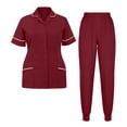 thumbnail image 1 of Hanen Women's Medical Scrub Sets Scrubs Workwear Office Work Scrubs Top and Scrub Bottoms With Pockets, 1 of 2