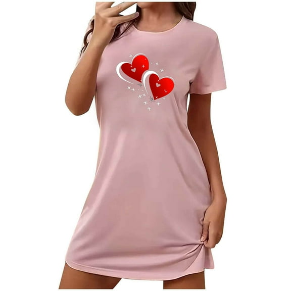 Hanen Women's Nightgown Cute Print Sleep Shirts Soft Nightshirt Lightweight Pajamas Dress Nightgowns for Women S-XXL