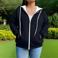 thumbnail image 1 of Hanen Women's Plus Size Casual Hoodies Sweatshirt Long Sleeve Full Zipper Track Tops Athletic Jackets with Pockets, 1 of 6