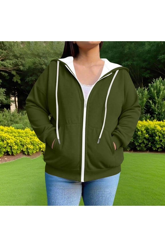 Women's Plus Size Casual Hoodies Sweatshirt Long Sleeve Full Zipper Track Tops Athletic Jackets with Pockets