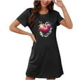 thumbnail image 1 of Hanen Womens Solid Color Nightgown Short Sleeve Sleepshirt Sleep Shirt Dress Crew Neck T-Shirt Dresses Loose Soft Nightdress Pullover Tee Tops, 1 of 2