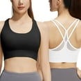 thumbnail image 1 of Hanerdun 2 Pack Womens Sports Bras Crossback Padded Supportive for Athletic Workout Yoga Running Black/White M, 1 of 9
