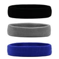 thumbnail image 1 of Hanerdun 3PCS Sports Headbands Sweat Absorbing Head Band Unisex Running Workout Hair Band Assorted Color, 1 of 5
