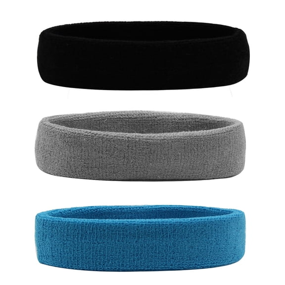 Hanerdun 3PCS Sports Headbands Sweat Absorbing Head Band Unisex Running Workout Hair Band Assorted Color