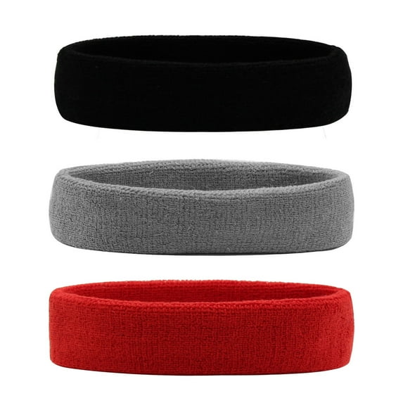Hanerdun 3PCS Sports Headbands Sweat Absorbing Head Band Unisex Running Workout Hair Band Assorted Color
