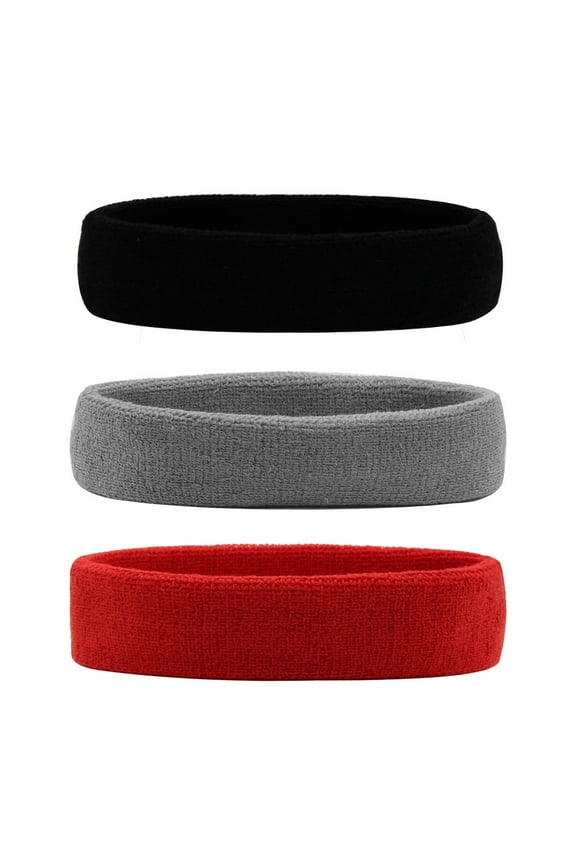3PCS Sports Headbands Sweat Absorbing Head Band Unisex Running Workout Hair Band Assorted Color