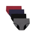 thumbnail image 1 of Hanerdun 4 Pack Women Panties Female Leakproof Briefs Elastic Underwear Black/Blue/Red/Gray L, 1 of 6