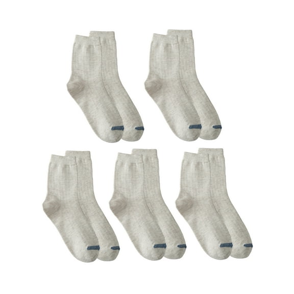 Hanerdun 5 Pairs Women Crew Socks Mid-Calf Soft Cotton Casual Sock Beige 5-8