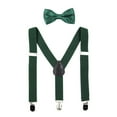 thumbnail image 1 of Hanerdun Kids Suspenders Bowtie Set Adjustable Suspender Bow Ties for Boys Girls Toddlers Dark Green, 1 of 7