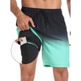thumbnail image 1 of Hanerdun Mens 2 in 1 Athletic Running Shorts with Liner & 5 Pockets Dry Fit Workout Bottoms Green XL, 1 of 7