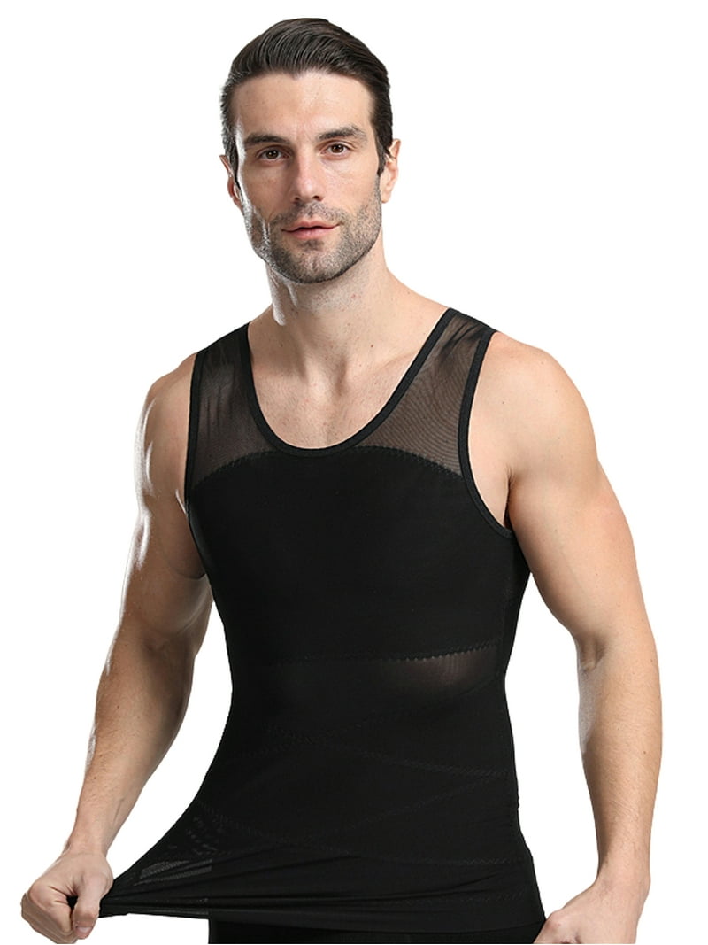 Body Shaper Men's Shapewear Vest Hanerdun Mens Body Shaper Compression Shapewear Slimming Vest Workout Tummy  Control Waist Trainer L