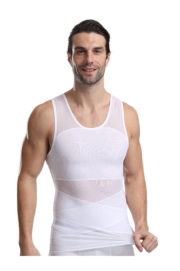 Mens Body Shaper Compression Shapewear Slimming Vest Workout Tummy Control Waist Trainer XL