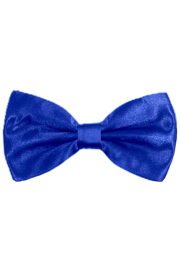 Mens Satin Bow Ties Pre-Tied Formal Wedding Party Adjustable Neck Neckties Blue