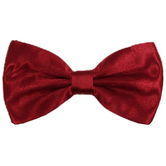 Hanerdun Mens Satin Bow Ties Pre-Tied Formal Wedding Party Adjustable Neck Neckties Dark Red