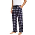 thumbnail image 1 of Hanerdun Plaid Sleep Pajama Pants for Men PJ Lounge Bottoms with Pockets Nightwear Gray M, 1 of 7