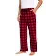 thumbnail image 1 of Hanerdun Plaid Sleep Pajama Pants for Men PJ Lounge Bottoms with Pockets Nightwear Red S, 1 of 7