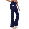 thumbnail image 1 of Hanerdun Womens Bootcut Yoga Pants Flare Legging with Pockets High Waist Lightweight Bottoms Workout Activewear Navy Blue M, 1 of 8