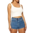 thumbnail image 1 of Hanerdun Women Crop Tank Top Female Square Neck Cami Tops Vest White XL, 1 of 5